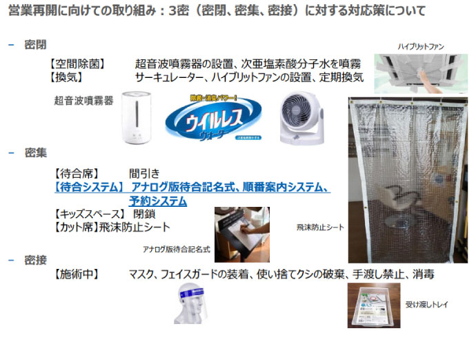 キュービーネット(QBハウス)の衛生対策