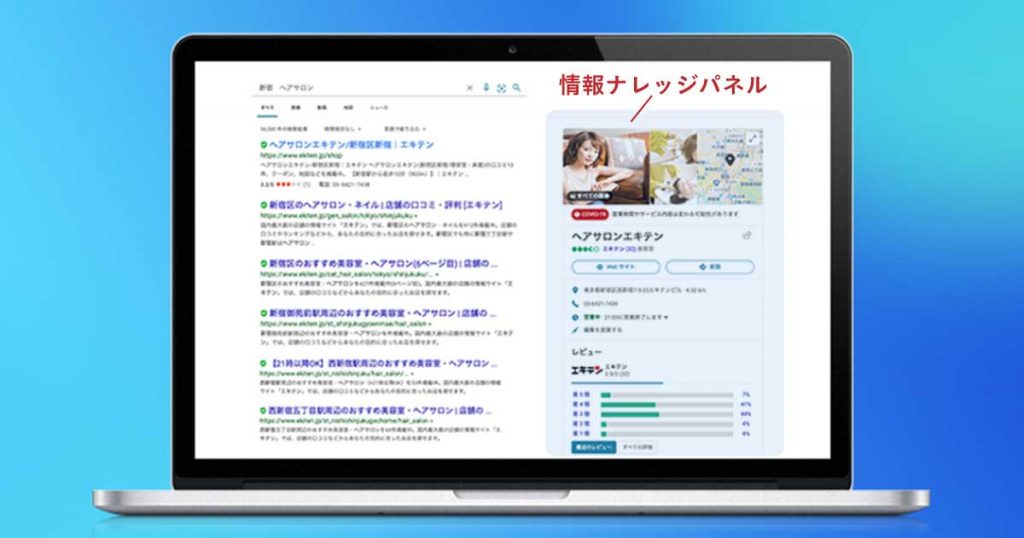 エキテンとMicrosoft Bingの連動イメージ