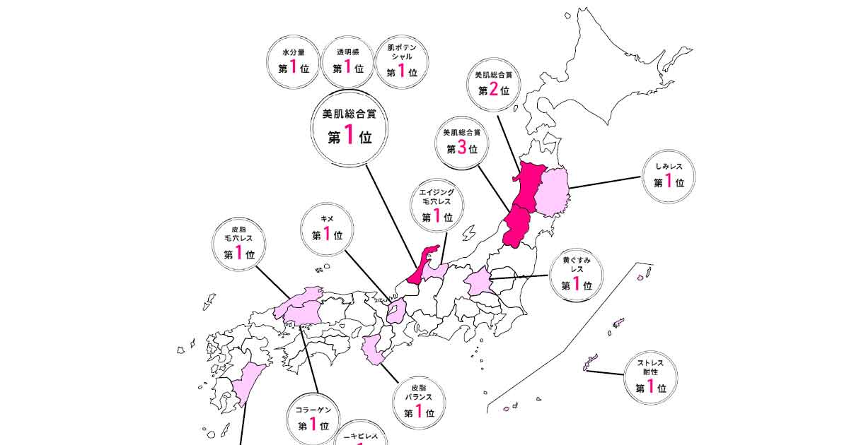 美肌県グランプリ2022、石川県が３連覇！　ポーラが肌のビッグデータ分析