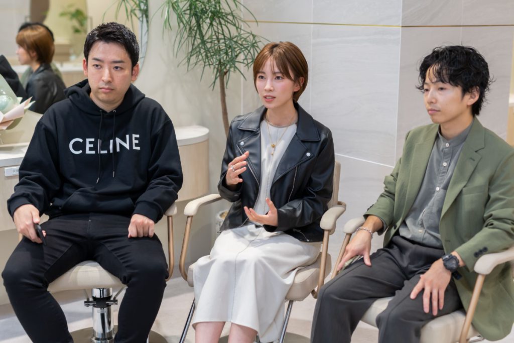 Ms.CHARMの堀毛太一氏、藤原望未氏、山本辰実氏