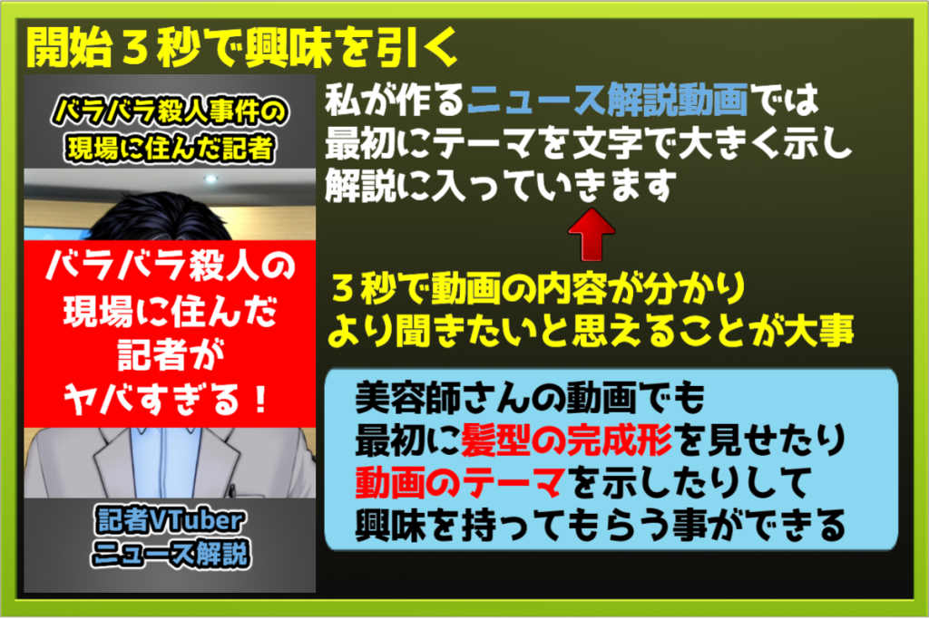 ショート動画の開始３秒で興味関心を引く方法