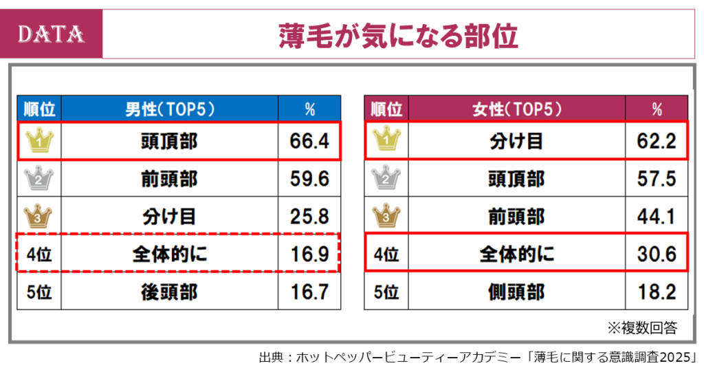 ホットペッパービューティーアカデミー、薄毛調査