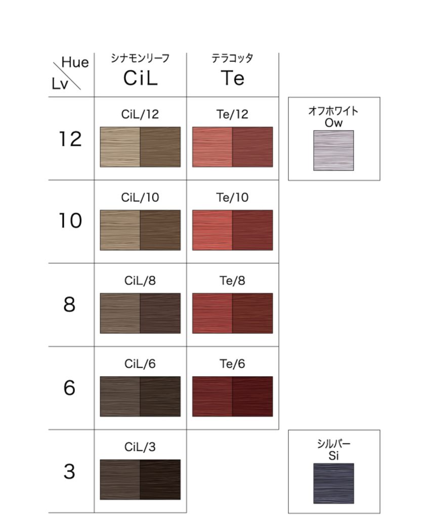 インターコスメのトエル新色のカラーチャート