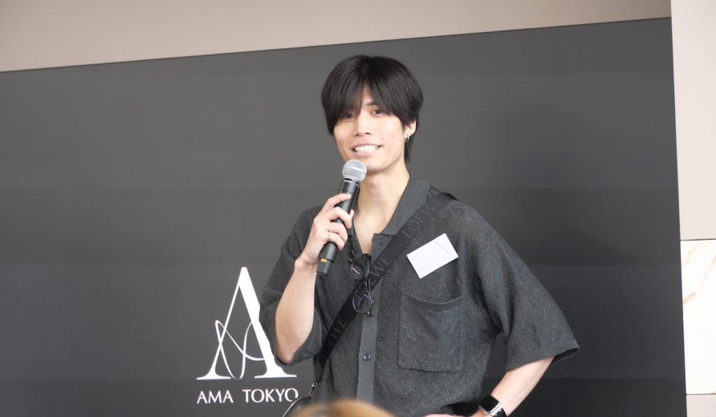 KINUJOイベントに参加する、AMATOKYO スタイリスト 古川 新太郎氏